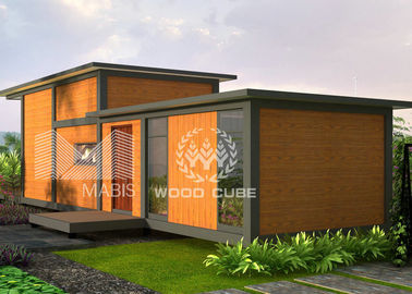 Casas modernas da casa pré-fabricada da aparência de madeira com material da proteção ambiental do sótão