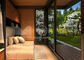 Casa pré-fabricada personalizada do jardim da cor, mini cabines da madeira da casa pré-fabricada do quintal